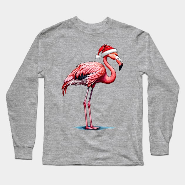 Flamingo Xmas Long Sleeve T-Shirt by FabrizioX